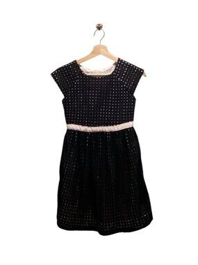 Kate Spade Girls Laser Cut Fit & Flare Midi Dress Black Size 10 Party Holiday